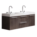 Fresca Opulento 54" Gray Oak Modern Double Sink Bathroom Cabinet w/ Integrated Sinks FCB8013GO-I