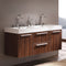 Fresca Opulento 54" Walnut Modern Double Sink Cabinet with Integrated Sinks FCB8013GW-I