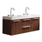 Fresca Opulento 54" Walnut Modern Double Sink Cabinet w/ Integrated Sinks FCB8013GW-I