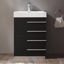 Fresca Livello 24" Black Modern Bathroom Cabinet with Integrated Sink FCB8024BW-I