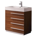 Fresca Livello 30" Teak Modern Bathroom Cabinet w/ Integrated Sink FCB8030TK-I