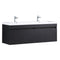 Fresca Largo 57" Black Modern Bathroom Cabinet w/ Integrated Sinks FCB8040BW-I