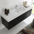 Fresca Mezzo 60" Black Wall Hung Single Sink Modern Bathroom Cabinet with Integrated Sink FCB8041BW-I