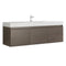 Fresca Mezzo 60" Gray Oak Wall Hung Single Sink Modern Bathroom Cabinet w/ Integrated Sink FCB8041GO-I