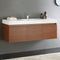 Fresca Mezzo 60" Teak Wall Hung Single Sink Modern Bathroom Cabinet with Integrated Sink FCB8041TK-I