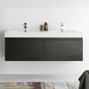 Fresca Mezzo 60" Black Wall Hung Double Sink Modern Bathroom Cabinet with Integrated Sink FCB8042BW-I