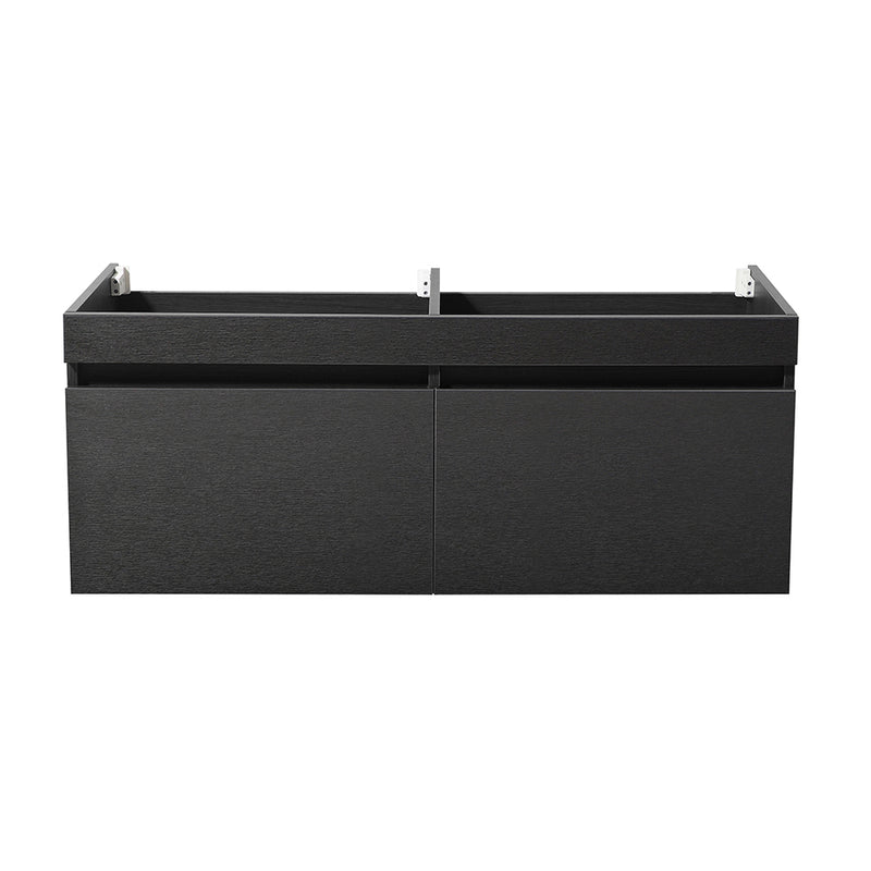 Fresca Mezzo 60" Black Wall Hung Double Sink Modern Bathroom Cabinet FCB8042BW