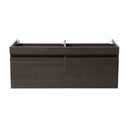 Fresca Mezzo 60" Gray Oak Wall Hung Double Sink Modern Bathroom Cabinet FCB8042GO