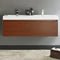 Fresca Mezzo 60" Teak Wall Hung Double Sink Modern Bathroom Cabinet with Integrated Sink FCB8042TK-I