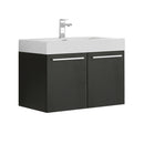 Fresca Vista 30" Black Wall Hung Modern Bathroom Cabinet w/ Integrated Sink FCB8089BW-I