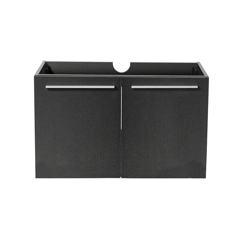 Fresca Vista 30" Black Wall Hung Modern Bathroom Cabinet FCB8089BW