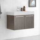 Fresca Vista 30" Gray Oak Wall Hung Modern Bathroom Cabinet with Integrated Sink FCB8089GO-I