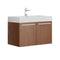 Fresca Vista 30" Teak Wall Hung Modern Bathroom Cabinet w/ Integrated Sink FCB8089TK-I