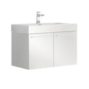 Fresca Vista 30" White Wall Hung Modern Bathroom Cabinet w/ Integrated Sink FCB8089WH-I