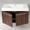 Fresca Vista 36" Walnut Modern Bathroom Cabinet with Integrated Sink FCB8090GW-I