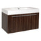 Fresca Vista 36" Walnut Modern Bathroom Cabinet w/ Integrated Sink FCB8090GW-I