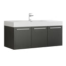 Fresca Vista 48" Black Wall Hung Modern Bathroom Cabinet w/ Integrated Sink FCB8092BW-I