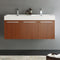 Fresca Vista 48" Teak Wall Hung Double Sink Modern Bathroom Cabinet with Integrated Sink FCB8092TK-D-I