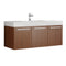 Fresca Vista 48" Teak Wall Hung Modern Bathroom Cabinet w/ Integrated Sink FCB8092TK-I