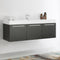Fresca Vista 60" Black Wall Hung Single Sink Modern Bathroom Cabinet with Integrated Sink FCB8093BW-I