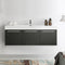 Fresca Vista 60" Black Wall Hung Single Sink Modern Bathroom Cabinet with Integrated Sink FCB8093BW-I
