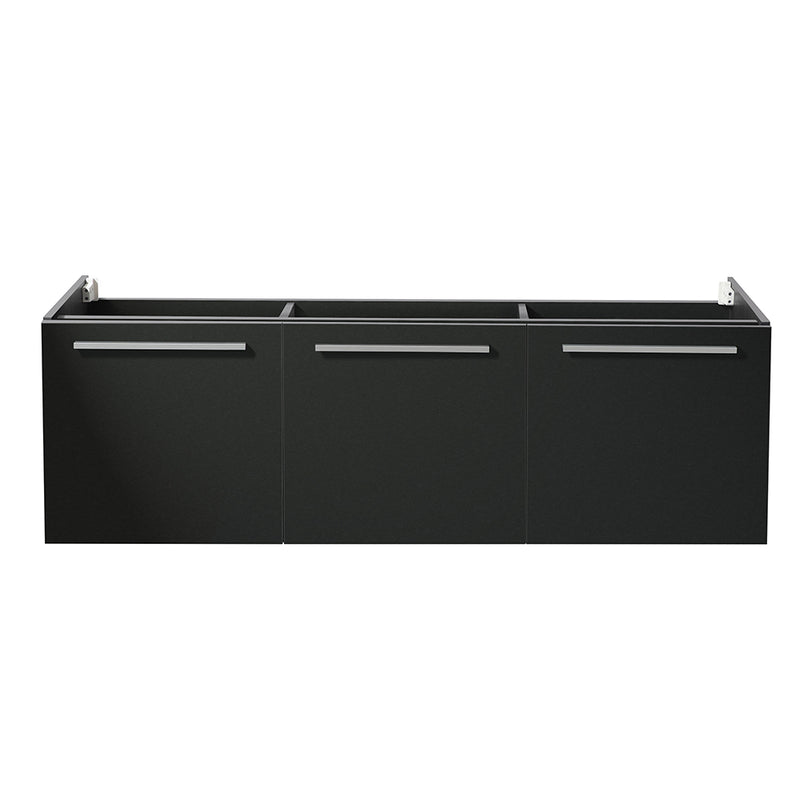 Fresca Vista 60" Black Wall Hung Single Sink Modern Bathroom Cabinet FCB8093BW