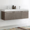 Fresca Vista 60" Gray Oak Wall Hung Double Sink Modern Bathroom Cabinet with Integrated Sink FCB8093GO-D-I