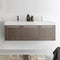 Fresca Vista 60" Gray Oak Wall Hung Double Sink Modern Bathroom Cabinet with Integrated Sink FCB8093GO-D-I