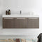 Fresca Vista 60" Gray Oak Wall Hung Single Sink Modern Bathroom Cabinet with Integrated Sink FCB8093GO-I