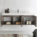 Fresca Vista 60" Gray Oak Wall Hung Single Sink Modern Bathroom Cabinet with Integrated Sink FCB8093GO-I