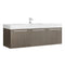 Fresca Vista 60" Gray Oak Wall Hung Single Sink Modern Bathroom Cabinet w/ Integrated Sink FCB8093GO-I