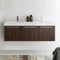 Fresca Vista 60" Walnut Wall Hung Double Sink Modern Bathroom Cabinet with Integrated Sink FCB8093GW-D-I