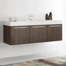 Fresca Vista 60" Walnut Wall Hung Single Sink Modern Bathroom Cabinet with Integrated Sink FCB8093GW-I