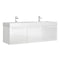 Fresca Vista 60" White Wall Hung Double Sink Modern Bathroom Cabinet w/ Integrated Sink FCB8093WH-D-I