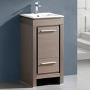 Fresca Allier 16" Gray Oak Modern Bathroom Cabinet with Sink FCB8118GO-I