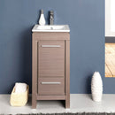 Fresca Allier 16" Gray Oak Modern Bathroom Cabinet with Sink FCB8118GO-I