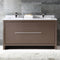 Fresca Allier 60" Gray Oak Modern Double Sink Bathroom Cabinet with Top and Sinks FCB8119GO-CWH-U