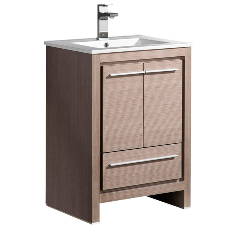 Fresca Allier 24" Gray Oak Modern Bathroom Cabinet w/ Sink FCB8125GO-I