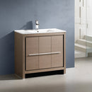 Fresca Allier 36" Gray Oak Modern Bathroom Cabinet with Sink FCB8136GO-I