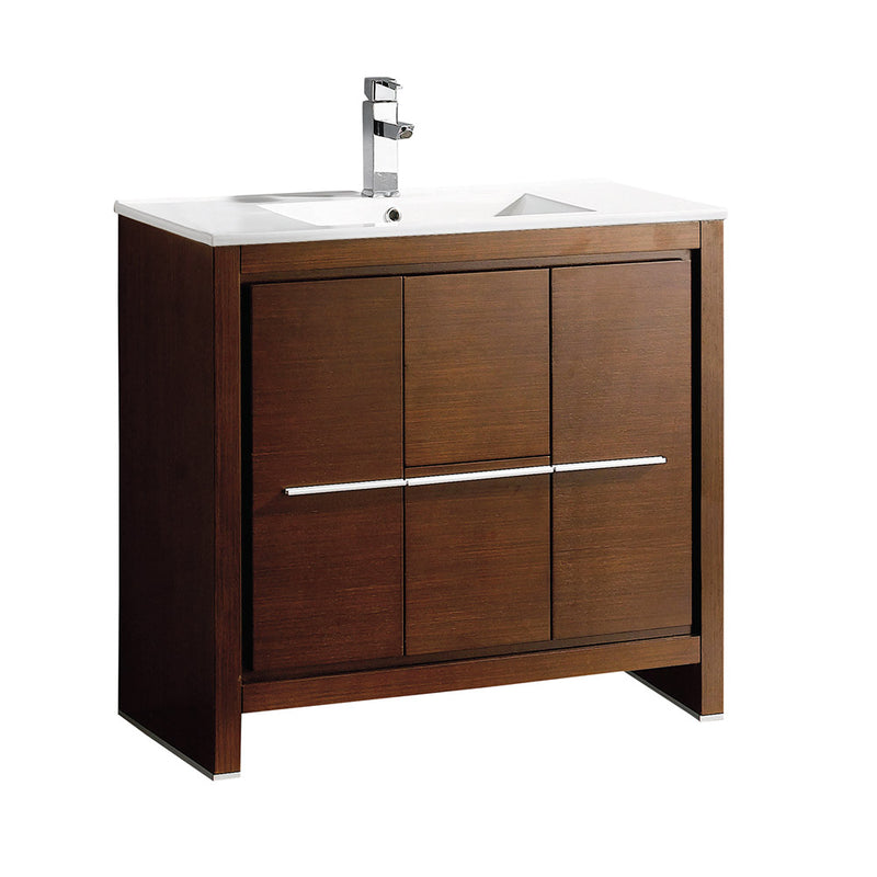 Fresca Allier 36" Wenge Brown Modern Bathroom Cabinet w/ Sink FCB8136WG-I