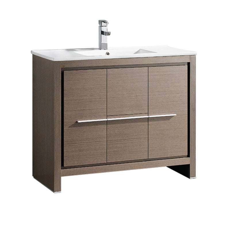 Fresca Allier 40" Gray Oak Modern Bathroom Cabinet w/ Sink FCB8140GO-I