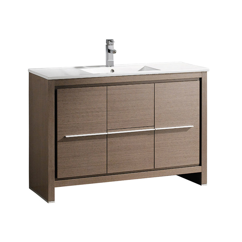 Fresca Allier 48" Gray Oak Modern Bathroom Cabinet w/ Sink FCB8148GO-I