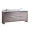 Fresca Allier 72" Gray Oak Modern Double Sink Bathroom Cabinet with Top and Sinks