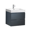 Fresca Valencia 24" Dark Slate Gray Wall Hung Modern Bathroom Vanity  FCB8324GG-I