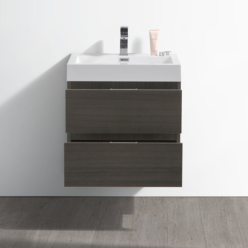 Fresca Valencia 24" Gray Oak Wall Hung Modern Bathroom Vanity FCB8324GO-I