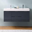 Fresca Valencia 48" Dark Slate Gray Wall Hung Double Sink Modern Bathroom Vanity FCB8348GG-D-I