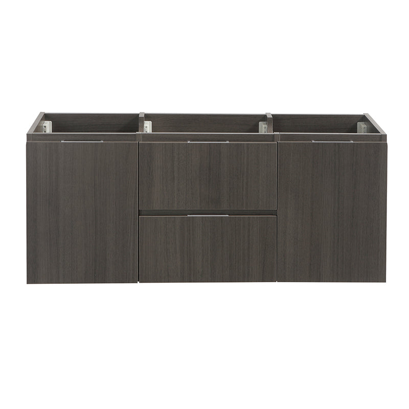 Fresca Valencia 48" Gray Oak Wall Hung Double Sink Modern Bathroom Cabinet FCB8348GO-D