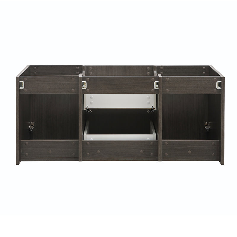 Fresca Valencia 48" Gray Oak Wall Hung Double Sink Modern Bathroom Cabinet FCB8348GO-D