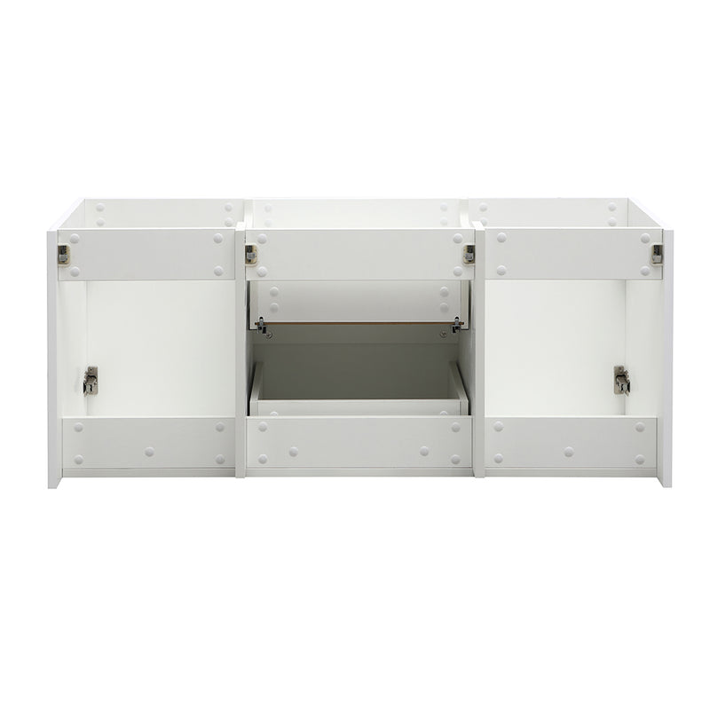 Fresca Valencia 48" Glossy White Wall Hung Double Sink Modern Bathroom Cabinet FCB8348WH-D