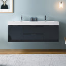 Fresca Valencia 60" Dark Slate Gray Wall Hung Double Sink Modern Bathroom Vanity FCB8360GG-D-I